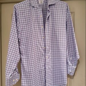 Brooks Brothers Men's Purple Checkered Shirt Sz 14 1/2